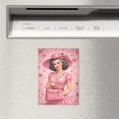 Elegante Retro Valentijn Magnet (Insitu (Vaatwasser))