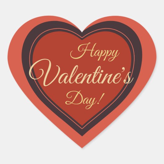Elegante retro Valentijnsdag rode feestdagen CC097 Hart Sticker (Voorkant)