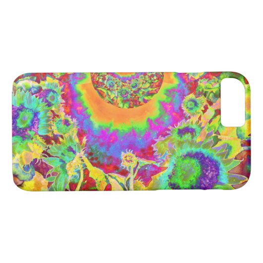 Elegante retro waterverf zonnebloemvelden Case-Mate iPhone case (Achterkant (Horizontaal))