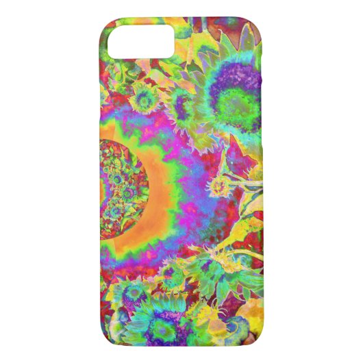 Elegante retro waterverf zonnebloemvelden Case-Mate iPhone case (Achterkant)