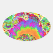 Elegante retro waterverf zonnebloemvelden ovale sticker (Voorkant)