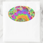 Elegante retro waterverf zonnebloemvelden ovale sticker (Tas)