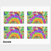 Elegante retro waterverf zonnebloemvelden rechthoekige sticker (Vel)