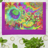 Elegante retro waterverf zonnebloemvelden theedoek (Gevouwen)