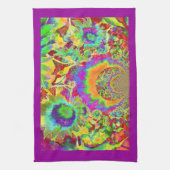 Elegante retro waterverf zonnebloemvelden theedoek (Verticaal)