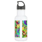 Elegante retro waterverf zonnebloemvelden waterfles (Achterkant)