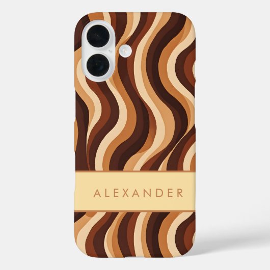 Elegante retro wavy verticale strepen Case-Mate iPhone case (Achterkant)