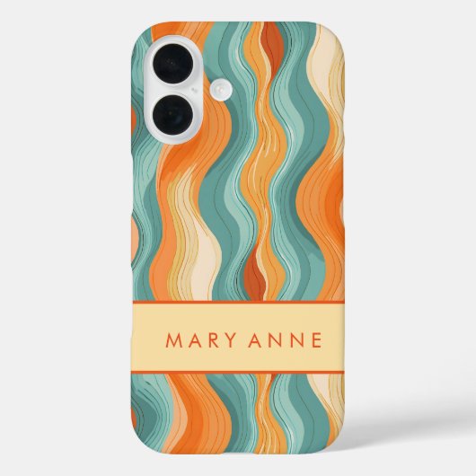 Elegante retro wavy verticale strepen Case-Mate iPhone case (Achterkant)