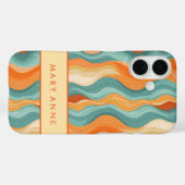 Elegante retro wavy verticale strepen Case-Mate iPhone case (Achterkant (horizontaal))