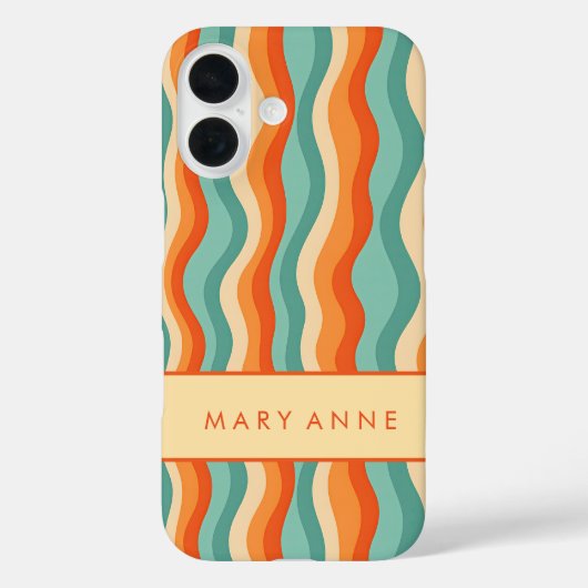 Elegante retro wavy verticale strepen Case-Mate iPhone case (Achterkant)