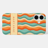 Elegante retro wavy verticale strepen Case-Mate iPhone case (Achterkant (horizontaal))