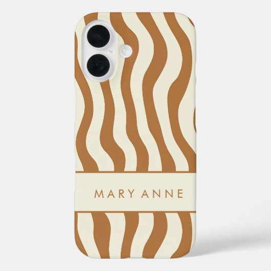 Elegante retro wavy verticale strepen Case-Mate iPhone case (Achterkant)