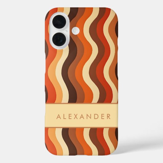 Elegante retro wavy verticale strepen Case-Mate iPhone case (Achterkant)