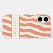 Elegante retro wavy verticale strepen Case-Mate iPhone case (Achterkant (horizontaal))