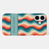 Elegante retro wavy verticale strepen Case-Mate iPhone case (Achterkant (horizontaal))