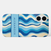 Elegante retro wavy verticale strepen Case-Mate iPhone case (Achterkant (horizontaal))