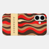 Elegante retro wavy verticale strepen Case-Mate iPhone case (Achterkant (horizontaal))