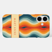 Elegante retro wavy verticale strepen Case-Mate iPhone case (Achterkant (horizontaal))