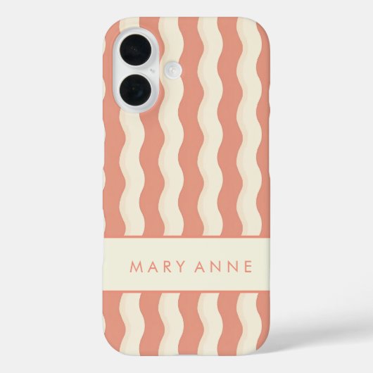 Elegante retro wavy verticale strepen Case-Mate iPhone case (Achterkant)