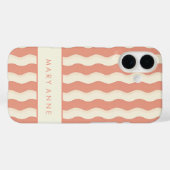 Elegante retro wavy verticale strepen Case-Mate iPhone case (Achterkant (horizontaal))