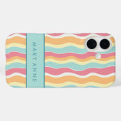 Elegante retro wavy verticale strepen Case-Mate iPhone case (Achterkant (horizontaal))
