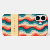 Elegante retro wavy verticale strepen Case-Mate iPhone case (Achterkant (horizontaal))