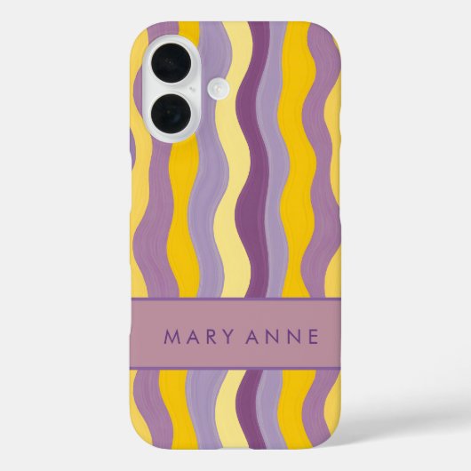 Elegante retro wavy verticale strepen Case-Mate iPhone case (Achterkant)