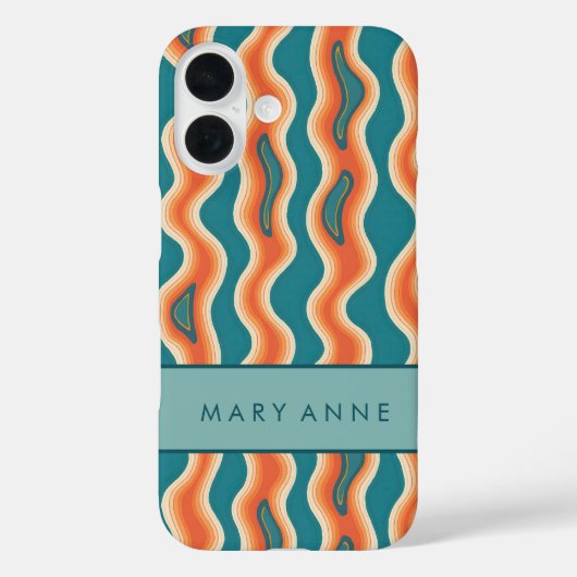 Elegante retro wavy verticale strepen Case-Mate iPhone case (Achterkant)