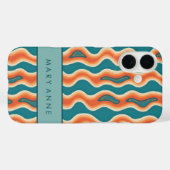 Elegante retro wavy verticale strepen Case-Mate iPhone case (Achterkant (horizontaal))