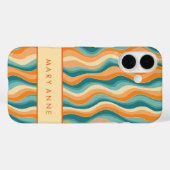 Elegante retro wavy verticale strepen Case-Mate iPhone case (Achterkant (horizontaal))
