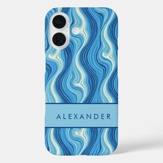 Elegante retro wavy verticale strepen Case-Mate iPhone case (Achterkant)