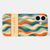 Elegante retro wavy verticale strepen Case-Mate iPhone case (Achterkant (horizontaal))