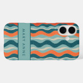 Elegante retro wavy verticale strepen Case-Mate iPhone case (Achterkant (horizontaal))