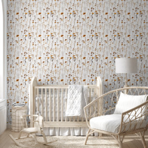 Elegante Retro Wildflower Gedroogde Bloem Behang