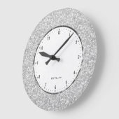 Elegante retro witte faux glitter en sparkle print grote klok (Hoek)