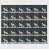 Elegante retro witte wintervos cadeaupapier (Vlak)