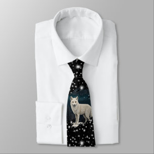 Elegante retro witte wintervos stropdas