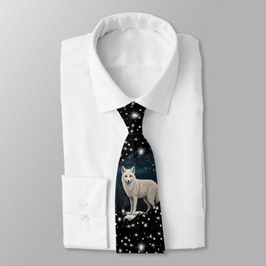 Elegante retro witte wintervos stropdas (Gebonden)