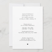 Elegante Retro Zwart & Wit Elopement Aankondiging (Achterkant)