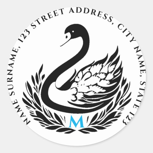 Elegante Return Label Adres Sticker met Monogram (Voorkant)