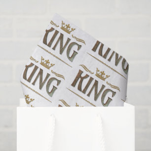 Elegante Rich KING Lettering Gold Metal Royal Crow Tissuepapier