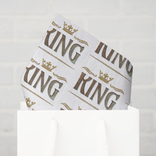 Elegante Rich KING Lettering Gold Metal Royal Crow Tissuepapier (Cadeauzakje)