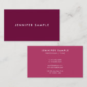 Elegante Rich Maroon Red Moderne Minimalistische S Visitekaartje (Voorkant / Achterkant)