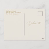 Elegante rijke crème foto botanische kerst feestdagenkaart (Achterkant)