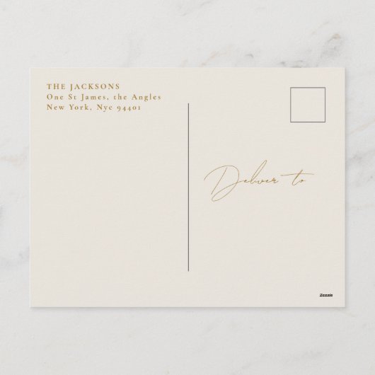 Elegante rijke crème foto botanische kerst feestdagenkaart (Achterkant)