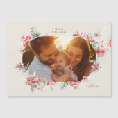 Elegante rijke crème foto magnetische vakantie kaa (Voorkant)