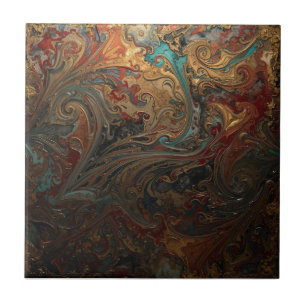 Elegante rijke koperen patina metalen goud tegeltje