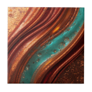 Elegante rijke koperen patina metalen goud tegeltje
