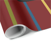 ELEGANTE RIJKE RODE VERTICALE STRIPE LIJNEN SCRIPT CADEAUPAPIER (Rol Hoek)