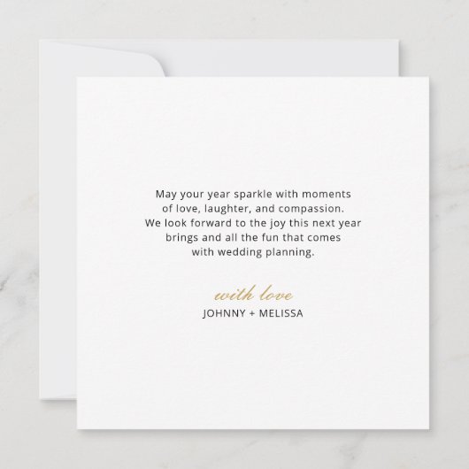 Elegante ring in het nieuwe jaar Verloving kerst Feestdagenkaart (Achterkant)
